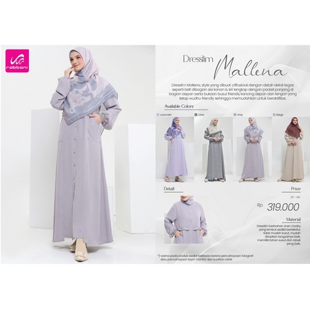 DISKON-RABBANI ORI - Gamis Dresslim Mallena / Gamis Dresslim Rabbani Terbaru