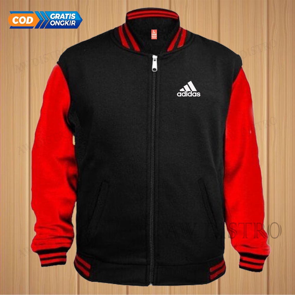 COD Jaket Baseball Varsity Distro ADDS 01 Text Putih Premium Quality