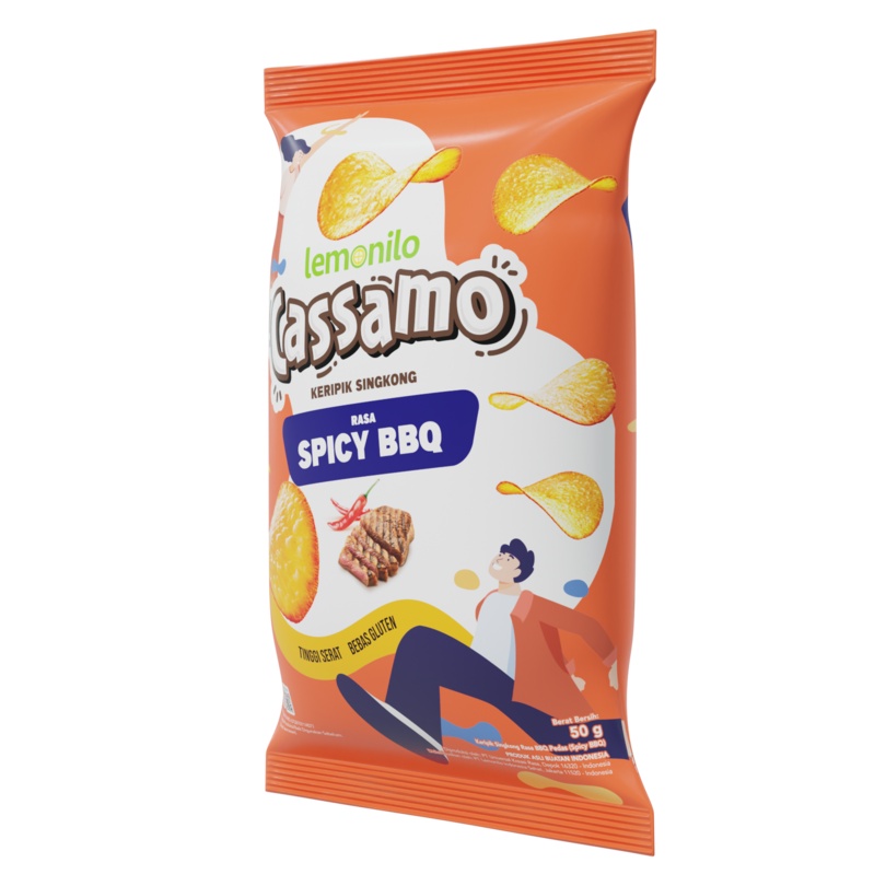 Lemonilo Cassamo Keripik Singkong Rasa Spicy Bbq 50g / Keripik Singkong Spicy Barbeque / Keripik Singkong Bumbu Spicy Barberque