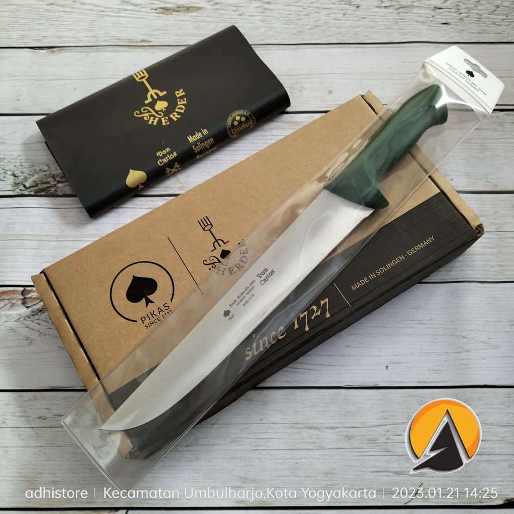 Butcher knife pisau sembelih F. Herder Abr. Sohn cap garpu don carlos original 31 cm straight bilah 