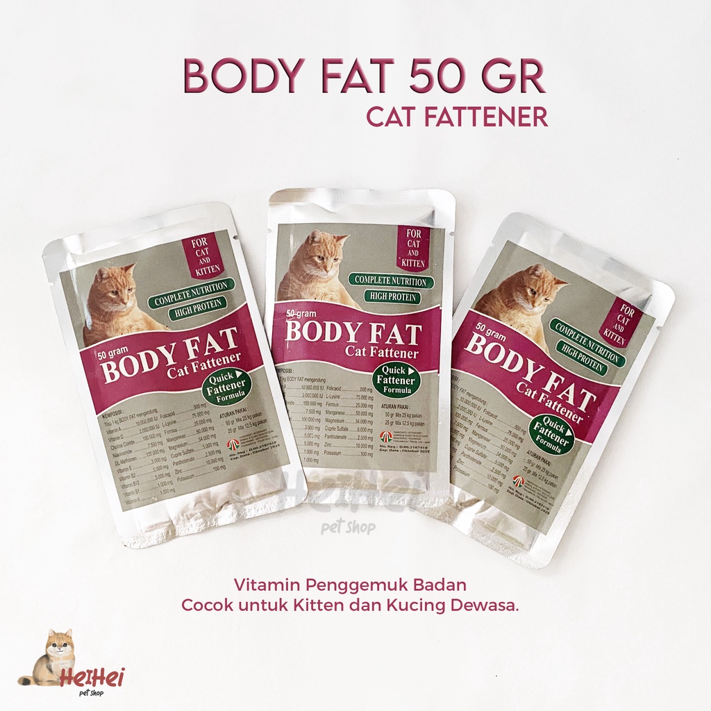 Body Fat Cat Fattener - Obat Bodyfat Vitamin Penggemuk Kucing Nutrisi Kitten Adult Cat