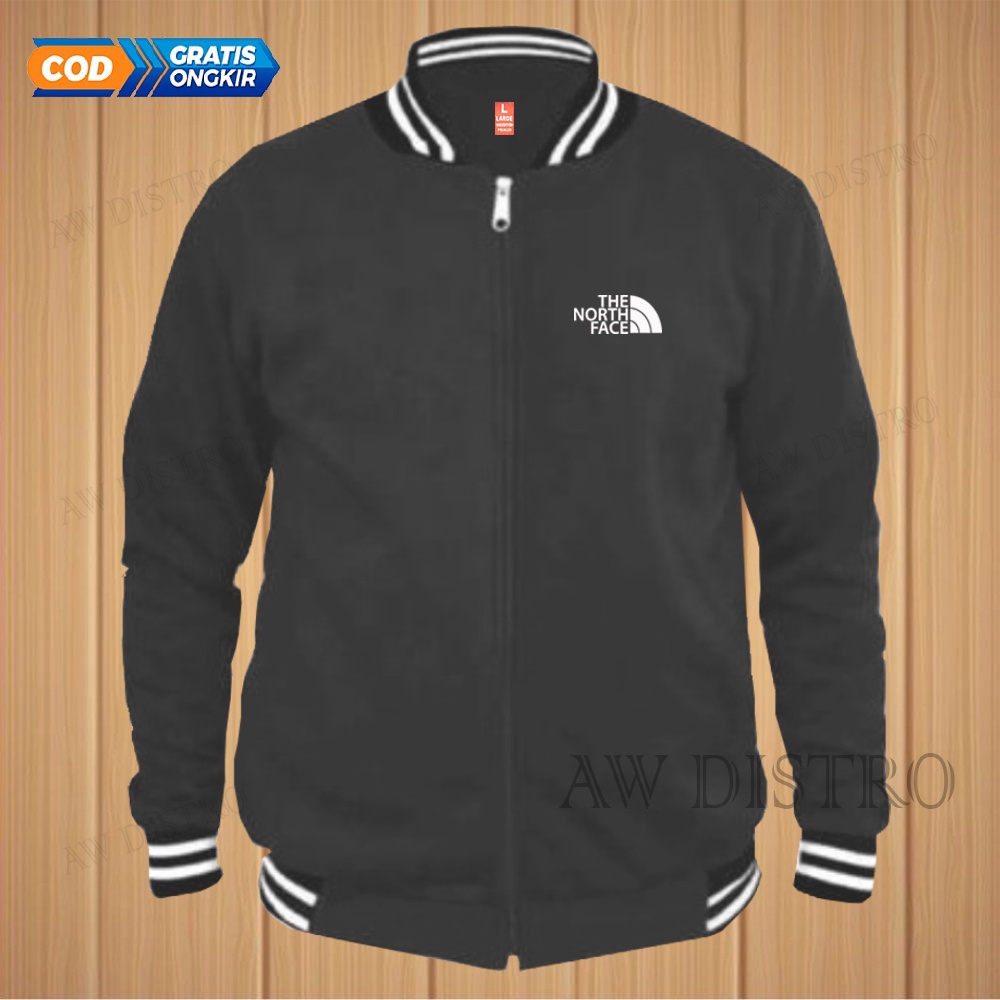 COD Jaket Baseball Varsity Distro TNF Text Putih Premium Quality