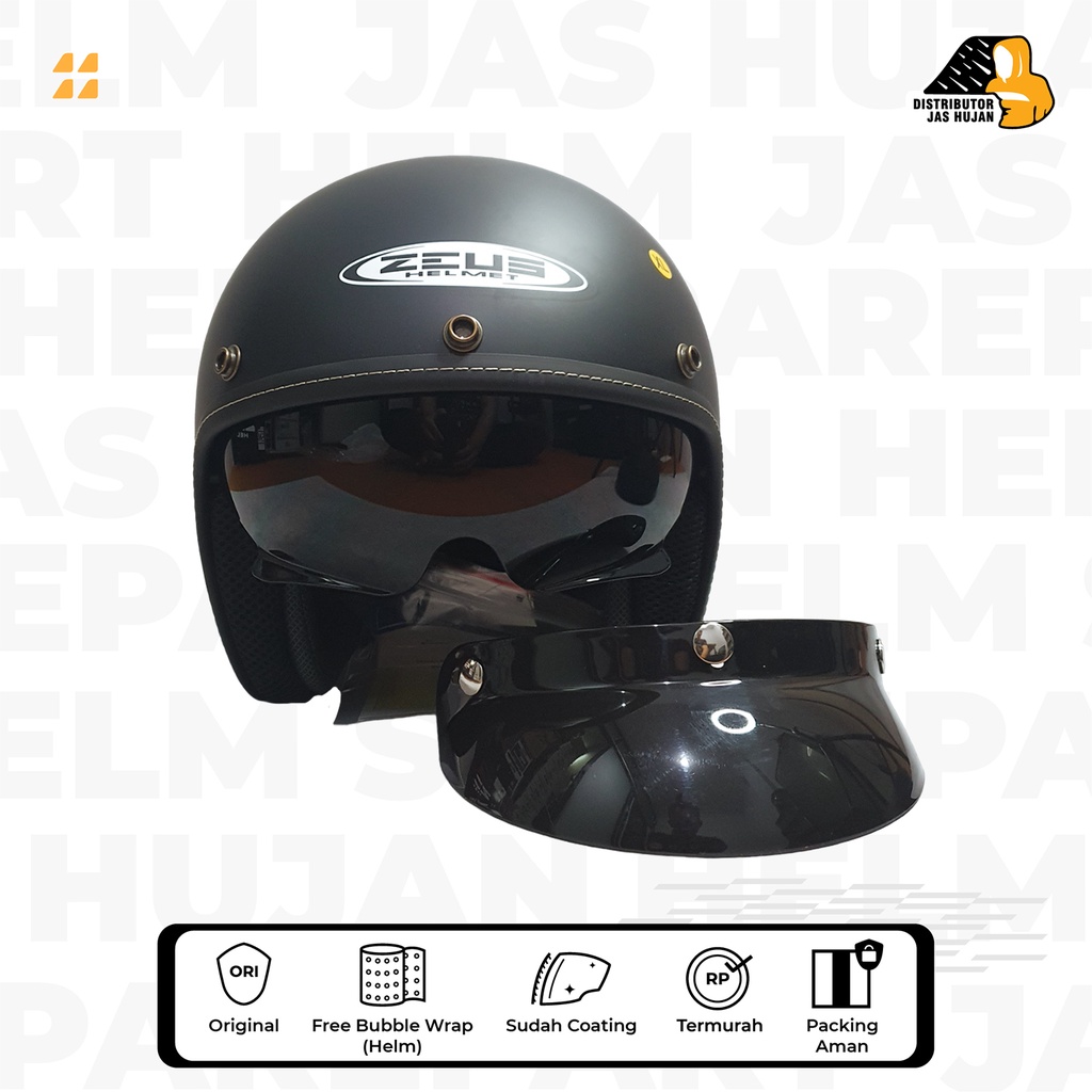 Helm Bogo Zeus 388A Black Doff
