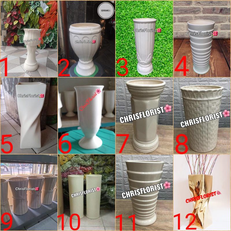 Pot Vas Bunga Super Jumbo Keramik Hiasan Aesthetic Dekorasi