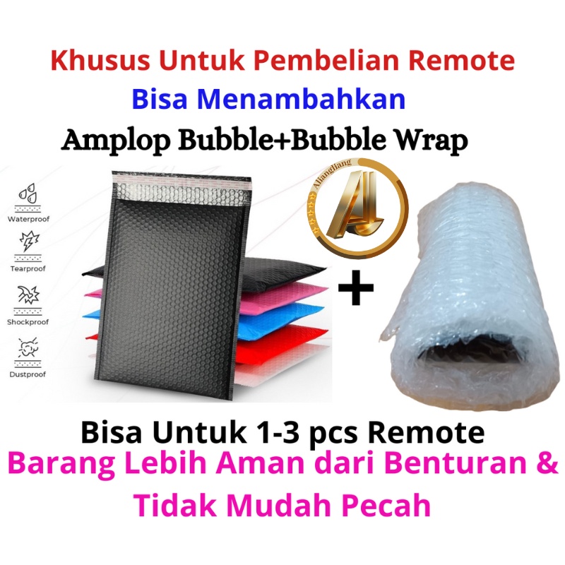 

Amplop Bubble+Bubble Wrap Untuk 1 pcs sampai 3 pcs Remote