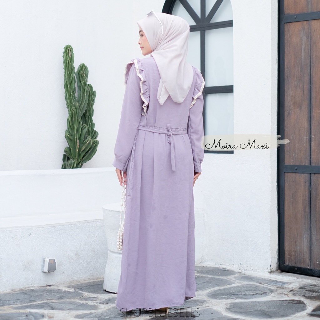 Moira MAxi Dress - Gamis Muslim Rayon Crinkle Renda