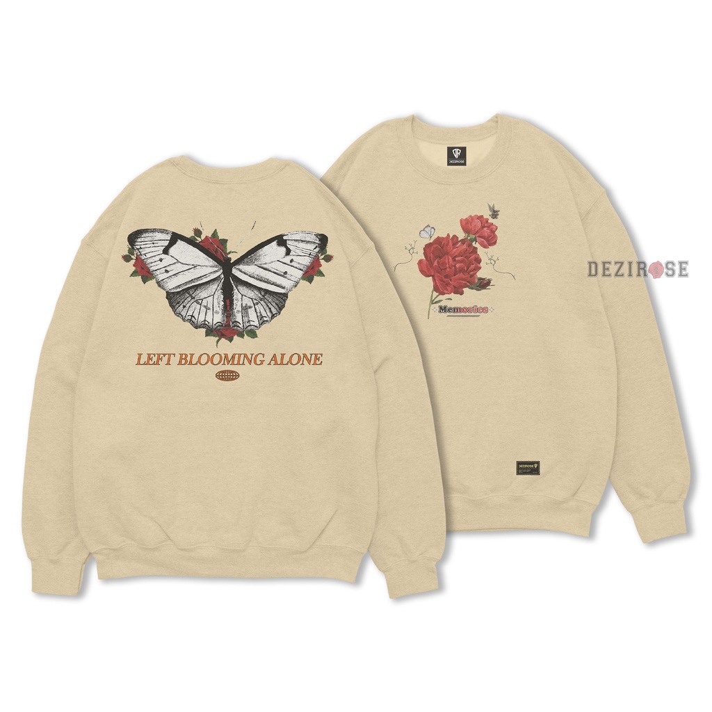 Sweater Blooming Alone Switer Crewneck Pria Wanita Distro Tebal Premium Size M L XL XXL Unisex DEZIROSE Terbaru