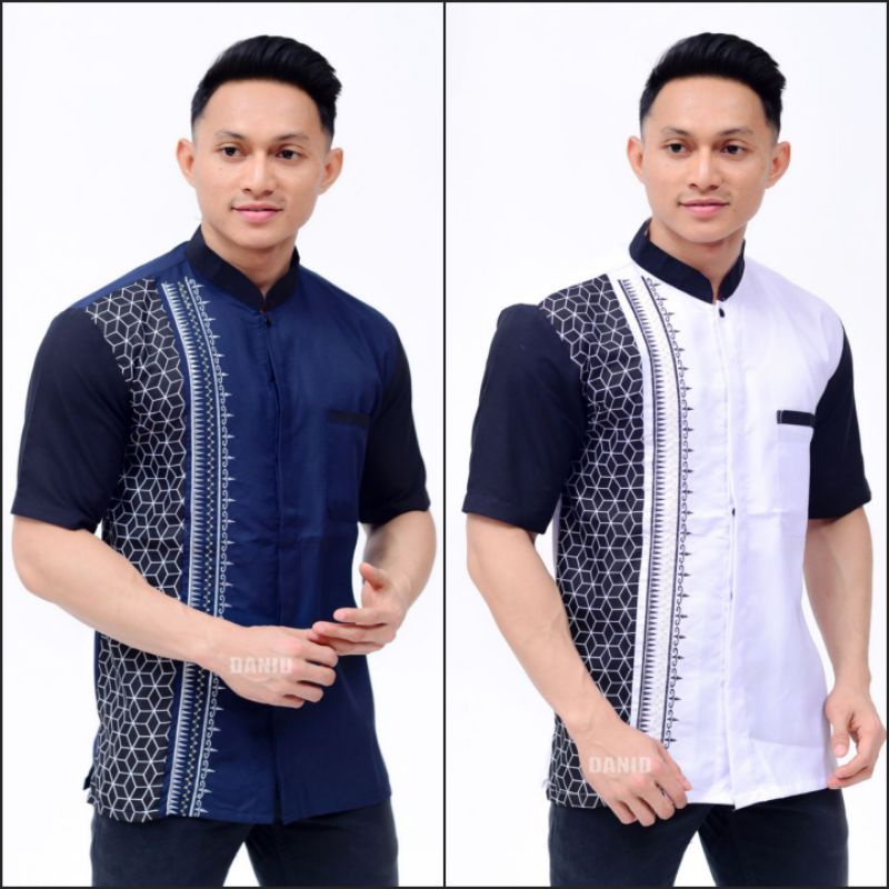 TERBARU Baju Koko Pria Bordir Lengan pendek Koko Trendy baju koko muslim