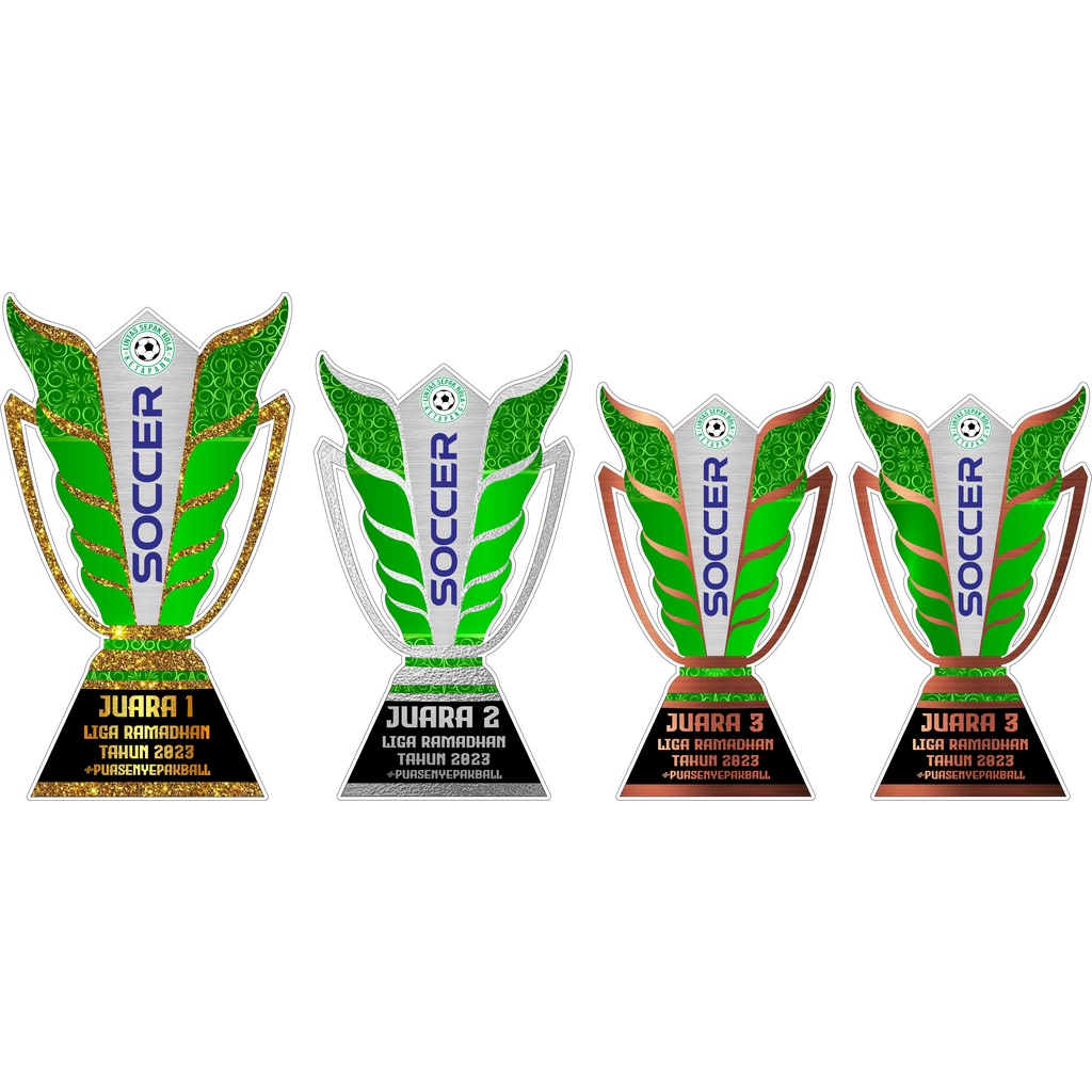 1 set isi 12 buah trophy sepak bola/Mini Soccer/piala/plakat/bahan akrilik 3mm dan 6mm