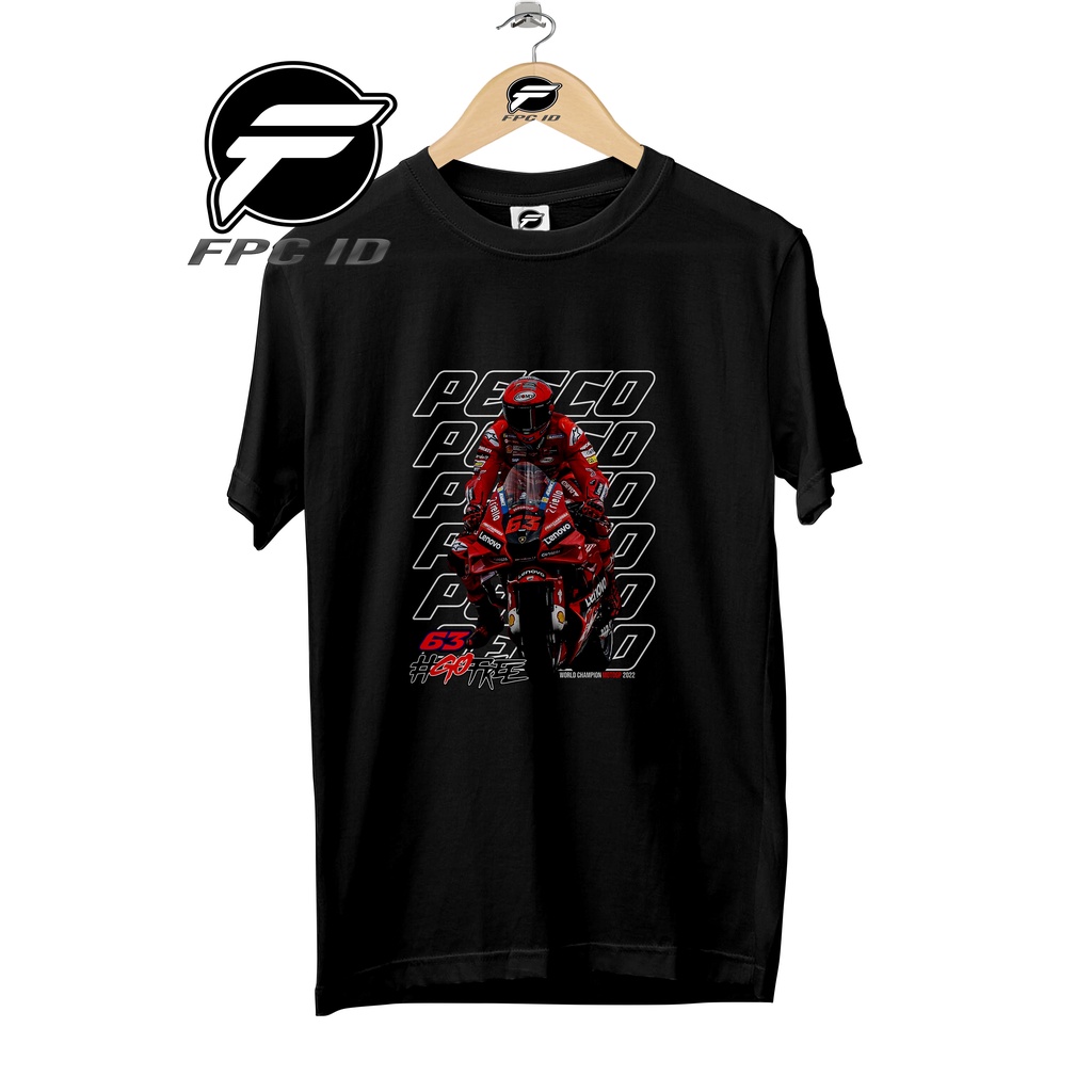 Kaos Spot Moto Gp Pecco Bagnaina Cotton Combed 30s Pakaian Jumbo Pilihan Favorit Fpc Id