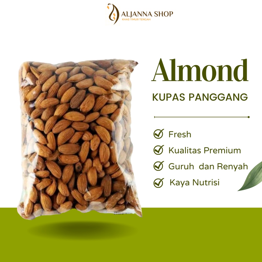 

Kacang Almond Kupas Panggang 1 kg Kualitas Premium