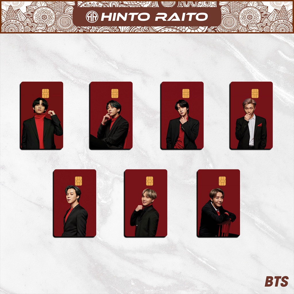 Stiker Kartu ATM BTS Member - Sticker Skin Card Vinyl Emoney Flazz