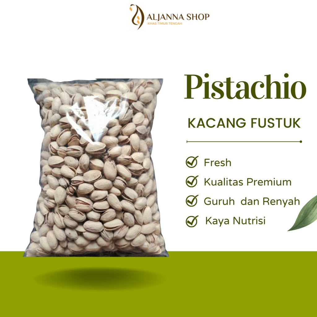 

Kacang Fustuk Pistachio Arab 1 kg Kualitas Premium