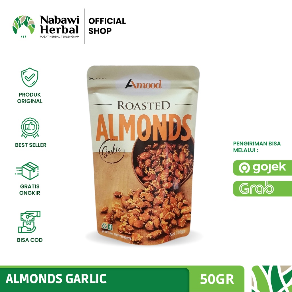 

AMOOD - Kacang Almond Panggang Roasted Rasa Garlic 50gr