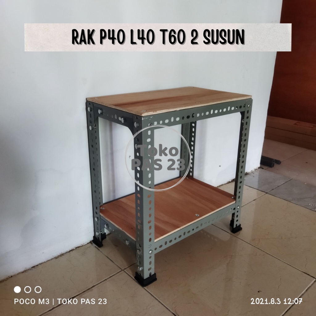 RAK SIKU LUBANG P40 L40 (cm) 2 SUSUN TINGKAT / RAK BESI SERBAGUNA