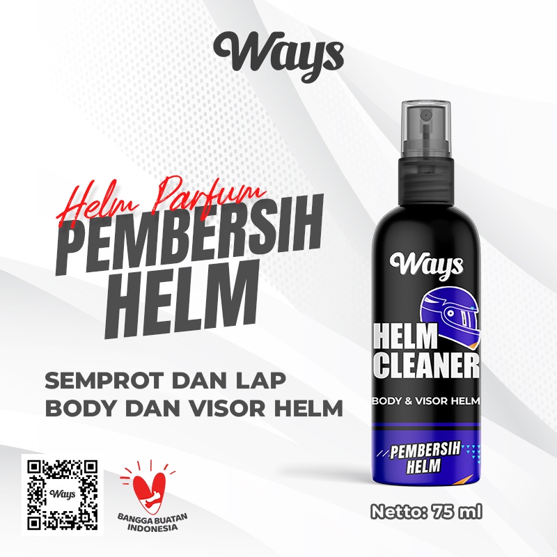 WAYS PAKET Pembersih &amp; Parfum Helm Motor | Helm Cleaner Pembersih Body Visor Pewangi Helm - 75ml