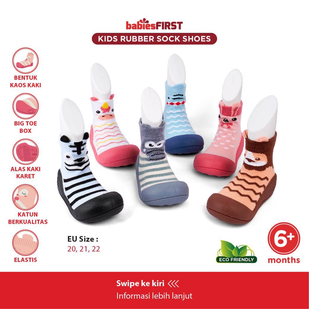 BabiesFrist Kids Rubber Sock Shoes BF70 - Prewalker Bayi Anti Selip / Sepatu Bayi (MOTIF RANDOM)