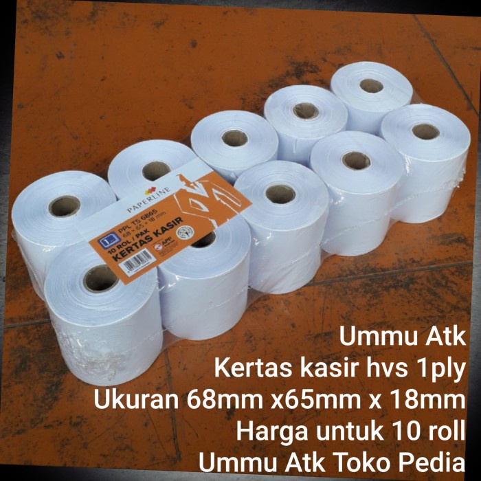 

Terlaris Kertas Kasir Hvs 1 Ply Size 68 X 65 X 18Mm