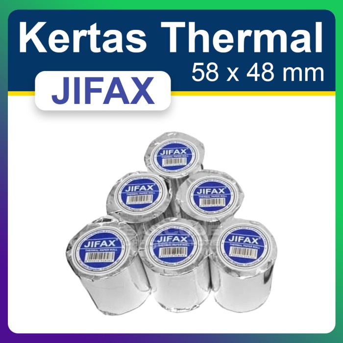 

Terlaris ( 1 Pack ) Kertas Thermal 58 X 48 Mm Kertas Kasir Thermal Isi 10 Roll