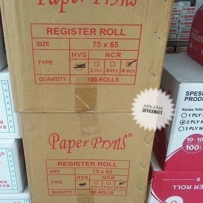 

Terlaris Kertas Struk Kasir 75 X 65 - 4 Ply Paperpryns