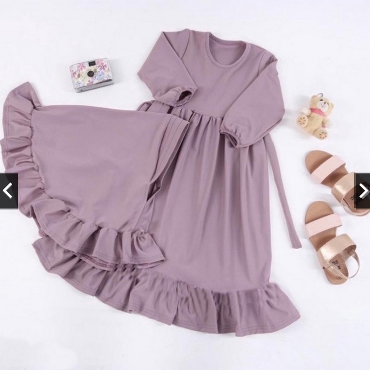 SETELAN BAJU MUSLIM ANAK DENNIS GAMIS+JILBAB ANAK PEREMPUAN / GAMIS BALITA ANAK REMAJA 1- 7 thn