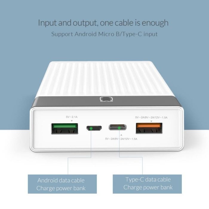 Powerbank Orico K20p Real 20000mAh PD 18W Two-way Powerbank 4 Port