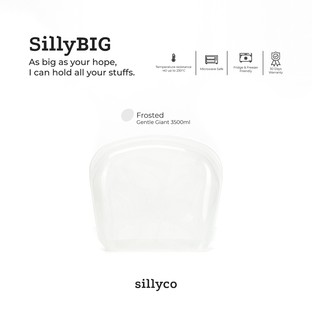 Sillyco - SillyBIG Gentle Giant - Standing Reusable Silicone Food Storage - Sillybag / Sillyup / Silly Up / SillyBig/ Penyimpanan Pompa Asi