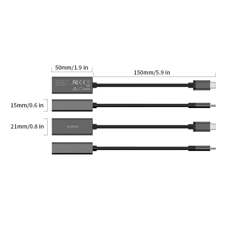 Type-C Connect to Gigabit Ethernet Adapter USB LAN Connector Orico XC-R45 Original