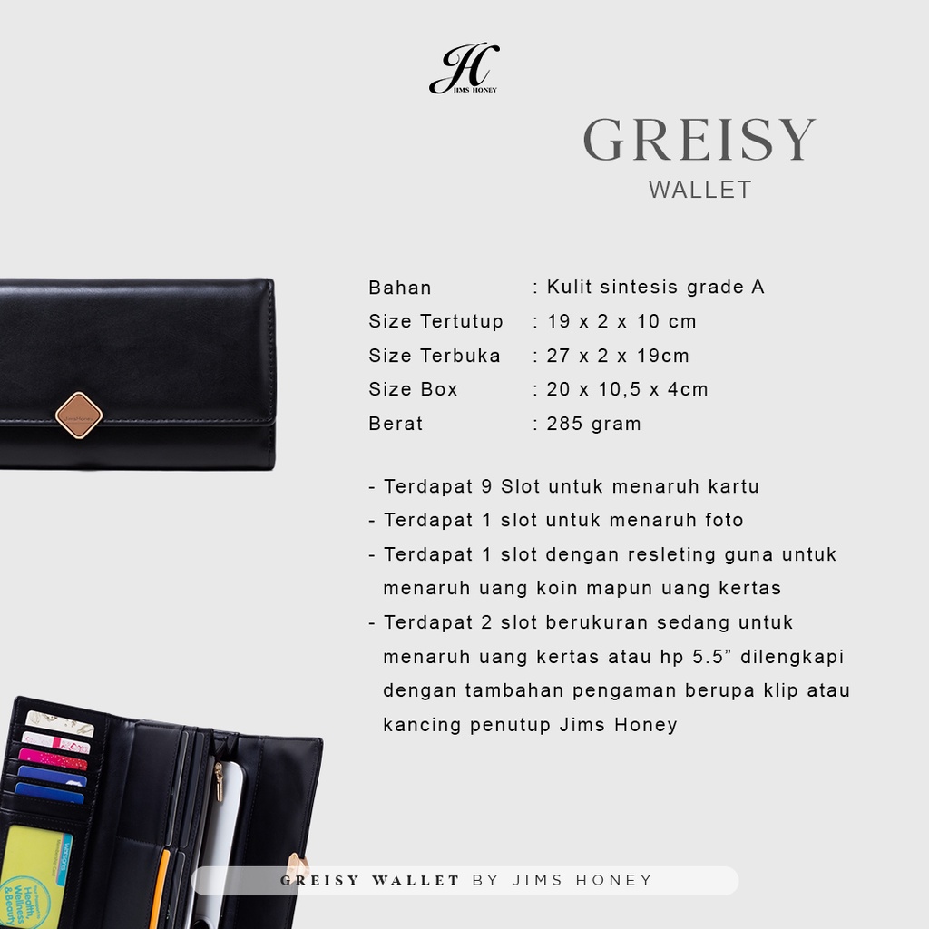 JIMS HONEY DOMPET WANITA GREISY WALLET (FREE EXCLUSIVE BOX)