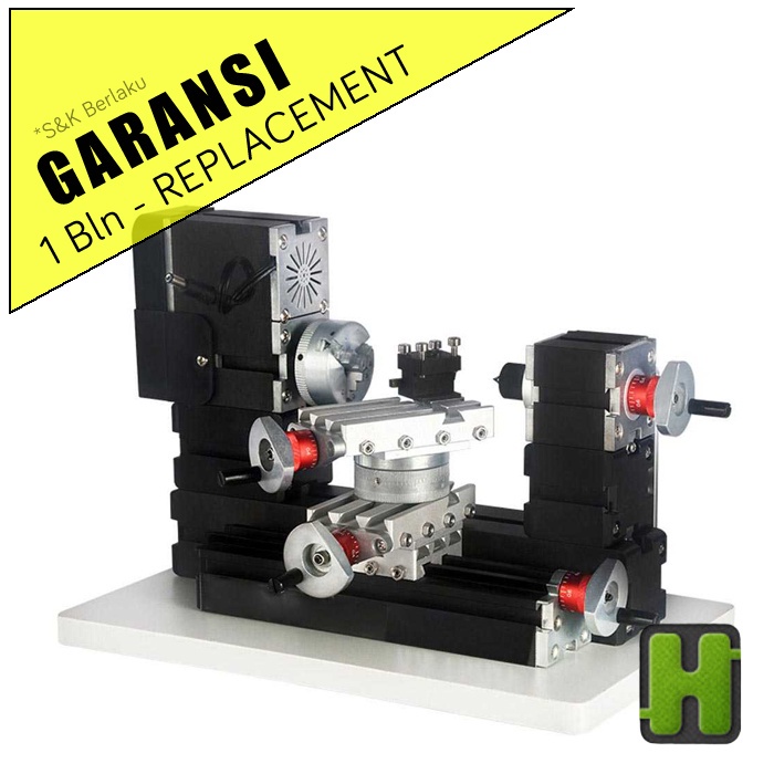 Mesin Bubut Mini Lathe Machine 12.000RPM Ekonomis Bergaransi Metal Alloy Material