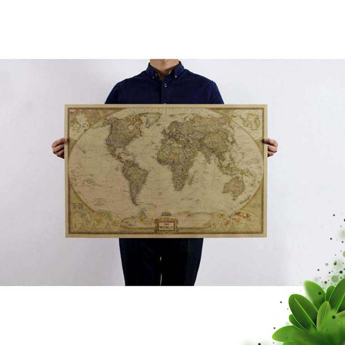 [COD] Poster Peta Dunia Negara Dekorasi Ruangan Matte Kraft Paper Large Vintage Retro Modern Klasik 