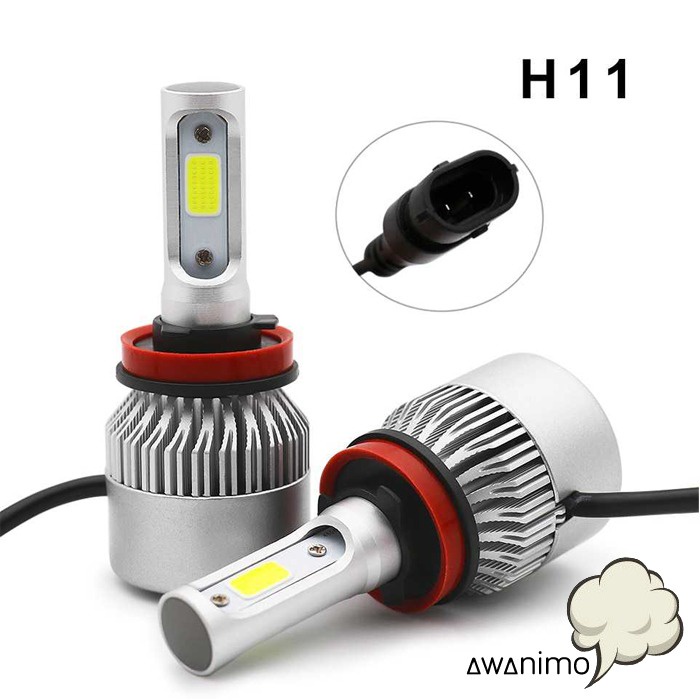 Lampu Mobil LED HLXG COB Headlight 8000LM H1 H4 H7 H8 H9 H11 H27 Head Lamp Car Otomotif Light