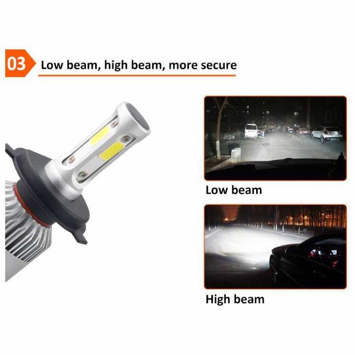 Lampu Mobil LED HLXG COB Headlight 8000LM H1 H4 H7 H8 H9 H11 H27 Head Lamp Car Otomotif Light