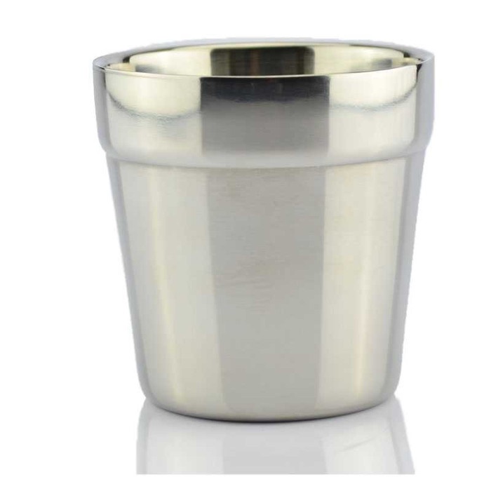 Gelas Bir Stainless Steel 180ML Wadah Tempat Air Beer Khusus Portable Klasik Glass Minum Cafe