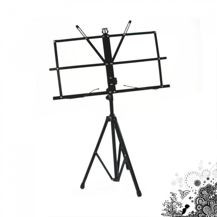 Stand Partitur Sheet Musik Tripod Penyangga Buku Lipat Portable Tempat Buku Note Music Anti Drop