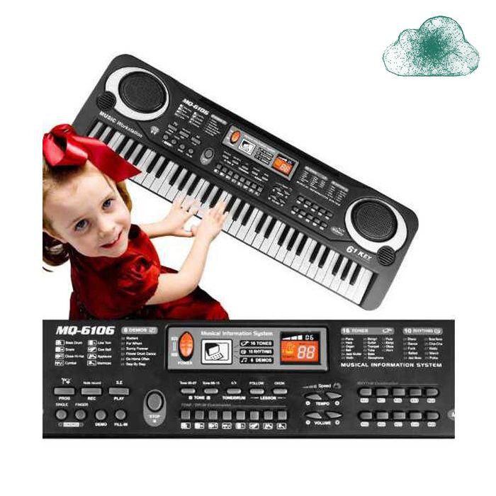 Alat Musik Anak Mini Digital Electronic Keyboard 61 Keys Mainan Edukasi Music Mic Power