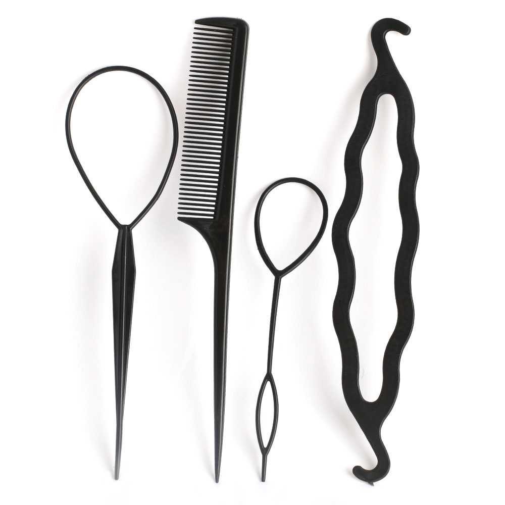 Set Alat Bantu Styling Sanggul Cepol Rambut Ala Korea Simple Haistyle Tool Sets Tools 4 in