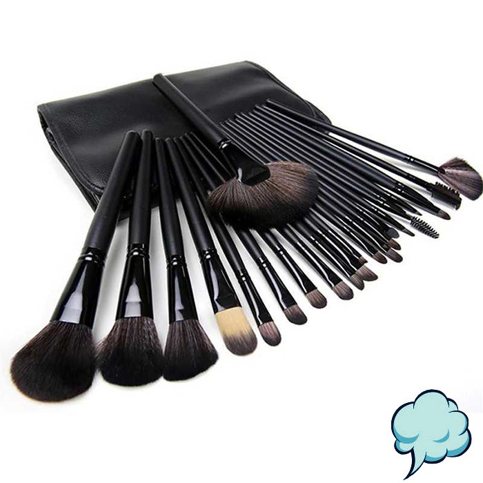 Brush Make Up 32 24 15 Set Dilengkapi Case Pouch Kuas Makeup Lengkap Aplikator Kosmetik Blush On Powder Eyeshadow Alis Murah Premium Besar MUA Profesional Original