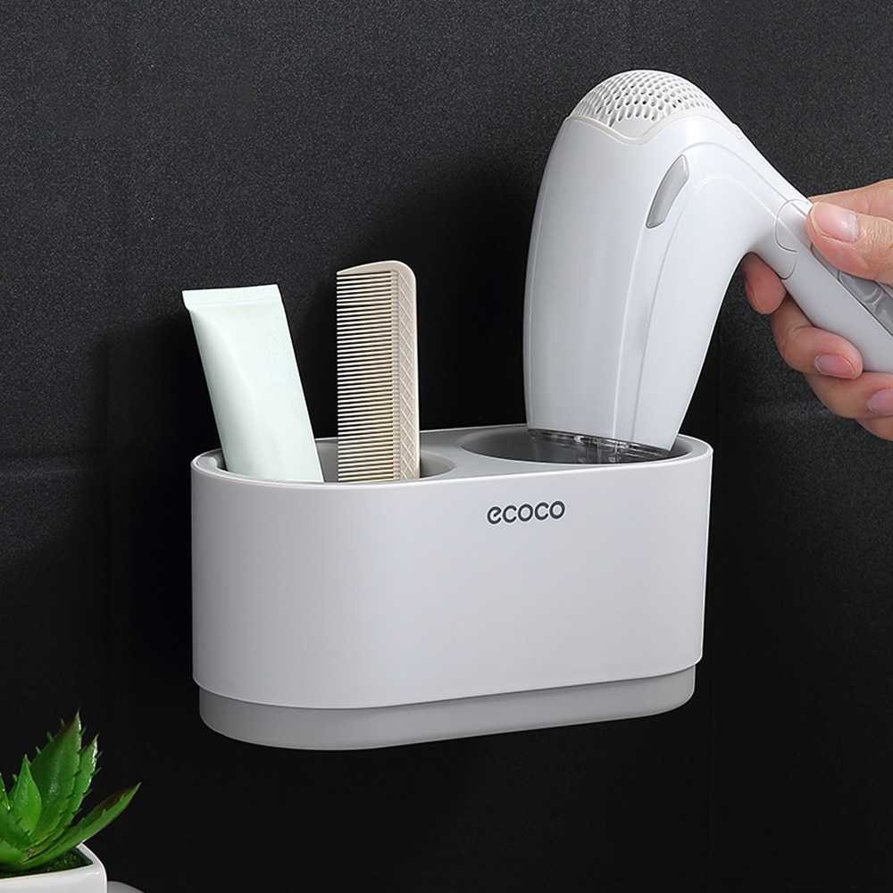 ECOCO Rak Holder Hair Dryer Dilengkapi 1 Storage Holding Cup Tempat Pengering Rambut Ekonomis