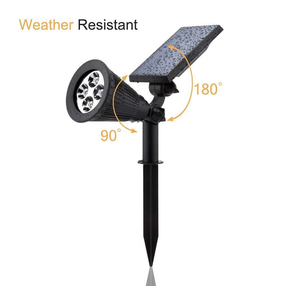 [COD] Lampu Taman Tenaga Matahari Energi Solar Panel 4 LED Waterproof Hitam Water Resistant Outdoor Lamp