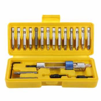 2 in 1 Bor Tangan Manual Dilengkapi Mata Bor Obeng Screwdriver Set Alloy Steel Material