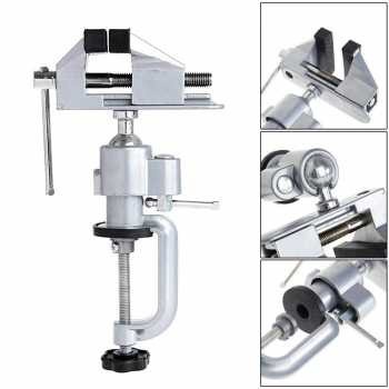 YTC Mini Vise Clamp Meja Catok Vise Table Penjepit Kerajinan Tangan Seni Perhiasan Silver Allumunium