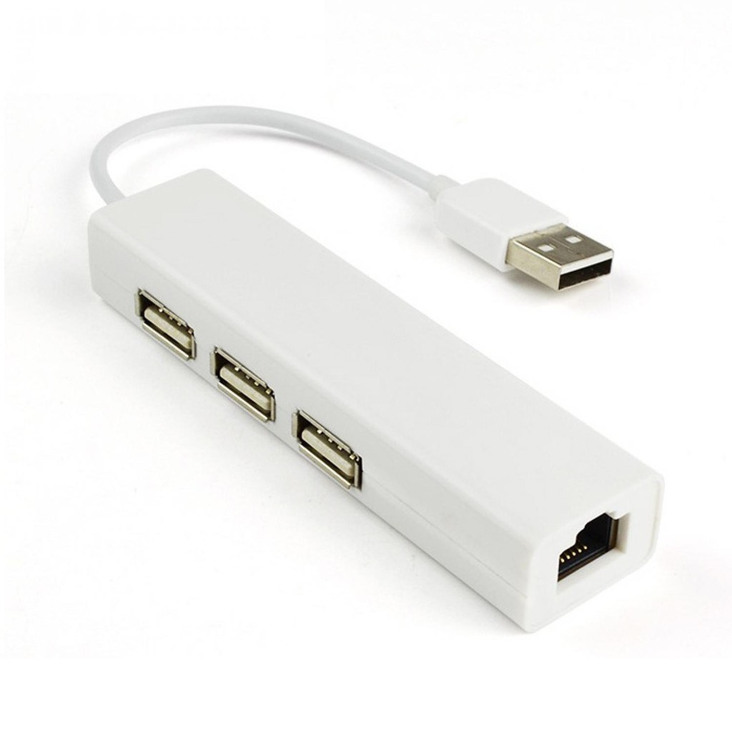 USB to LAN Ethernet External Network Card with USB Hub Konektor 8 Pin USB to RJ45 Adapter Adaptor Compatible Komputer Konektor 2.0