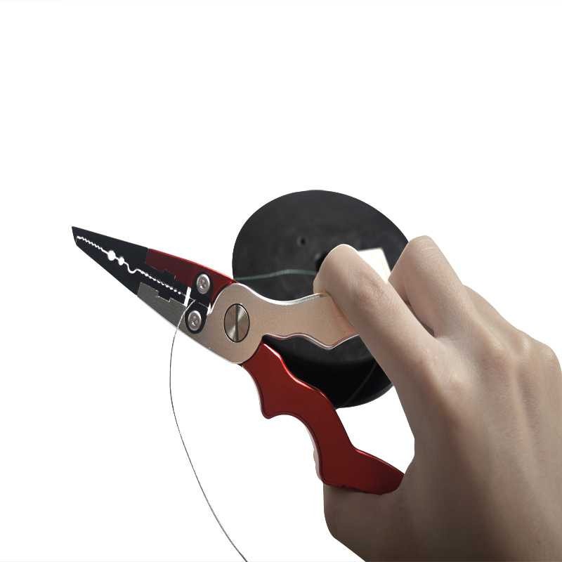 Tang Pemotong Kail Pancing Outdoor Alumunium Fishing Pliers Hook Remover Multifungsi Portable Merah