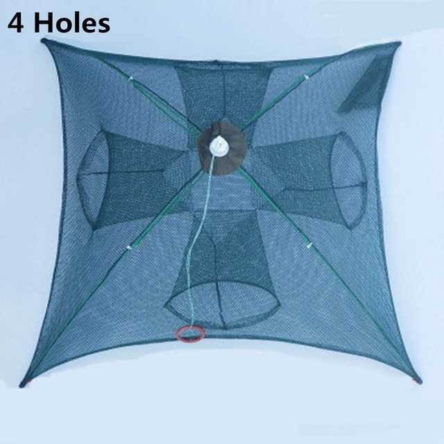 Jaring Pancing Memancing Ikan Udang Otomatis Automatic Folding Fold Umbrella Fishing Net 4 Holes ORI