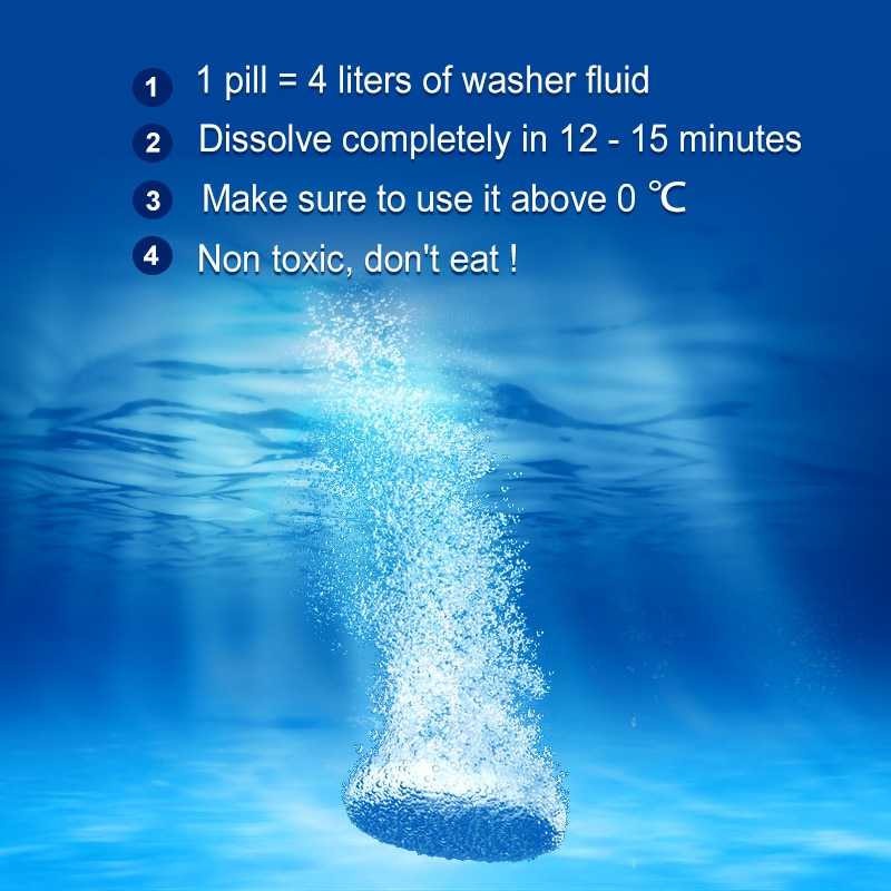 SGS Pil Kapsul Pembersih Kaca Otomatis Mobil High Efficiency Auto Car Glass Cleaner Clean 6 Pcs