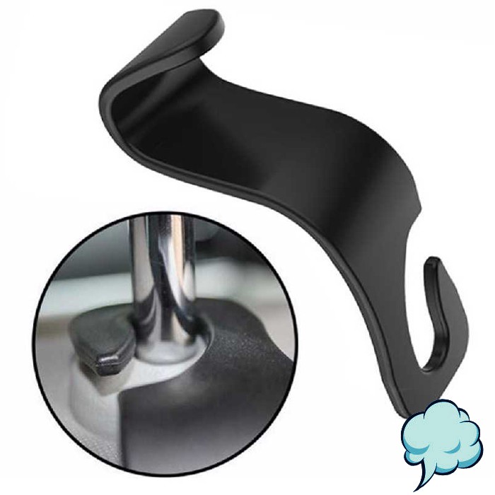 Gantungan Hanger Organizer Barang Mobil Car Set Headrest Holder Hook 1 Pc Multifungsi Hitam