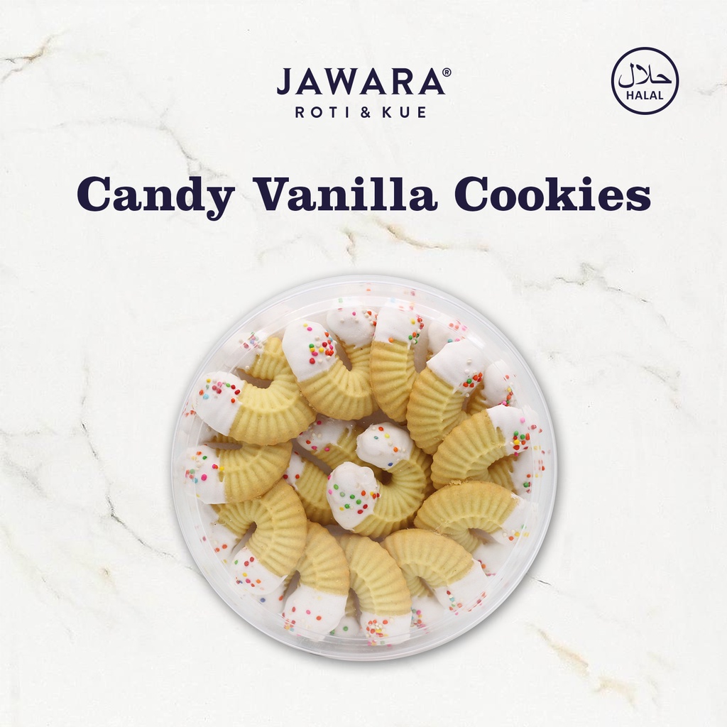 

Candy Vanilla Cookies | Jawara Roti & Kue | 150gr | Kue Kering