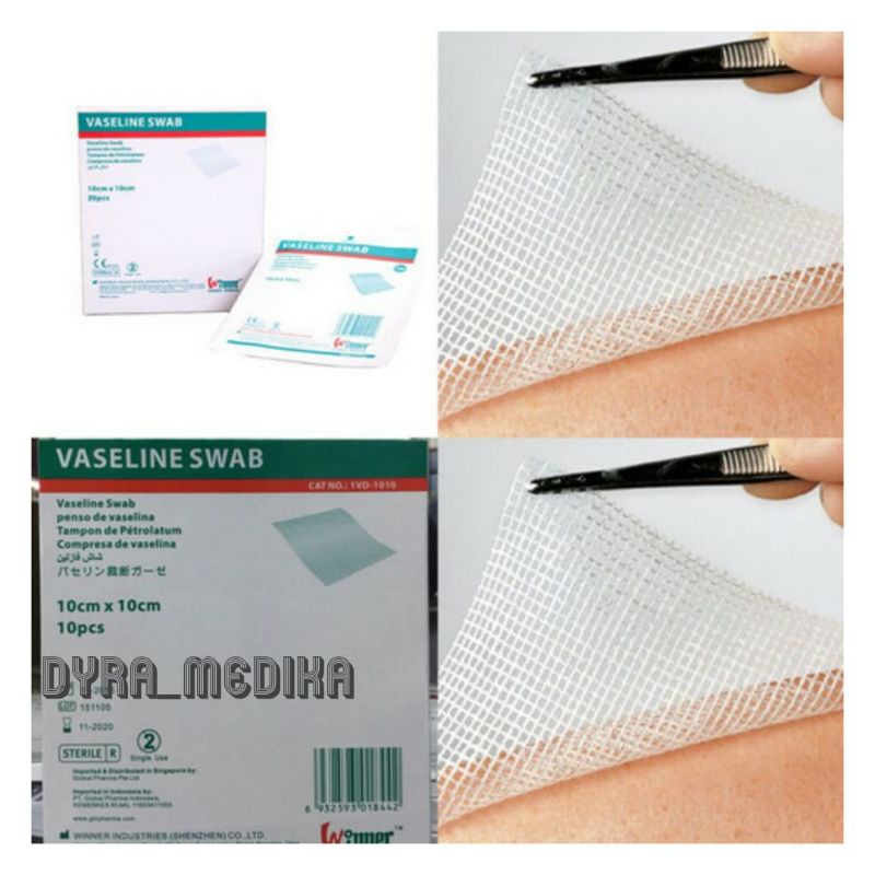 VASELIN SWAB 10CM X 10CM WINNER / SUFRATUL SUPRATULE VASELIN / KASA JARING - JARING RAWAT LUKA