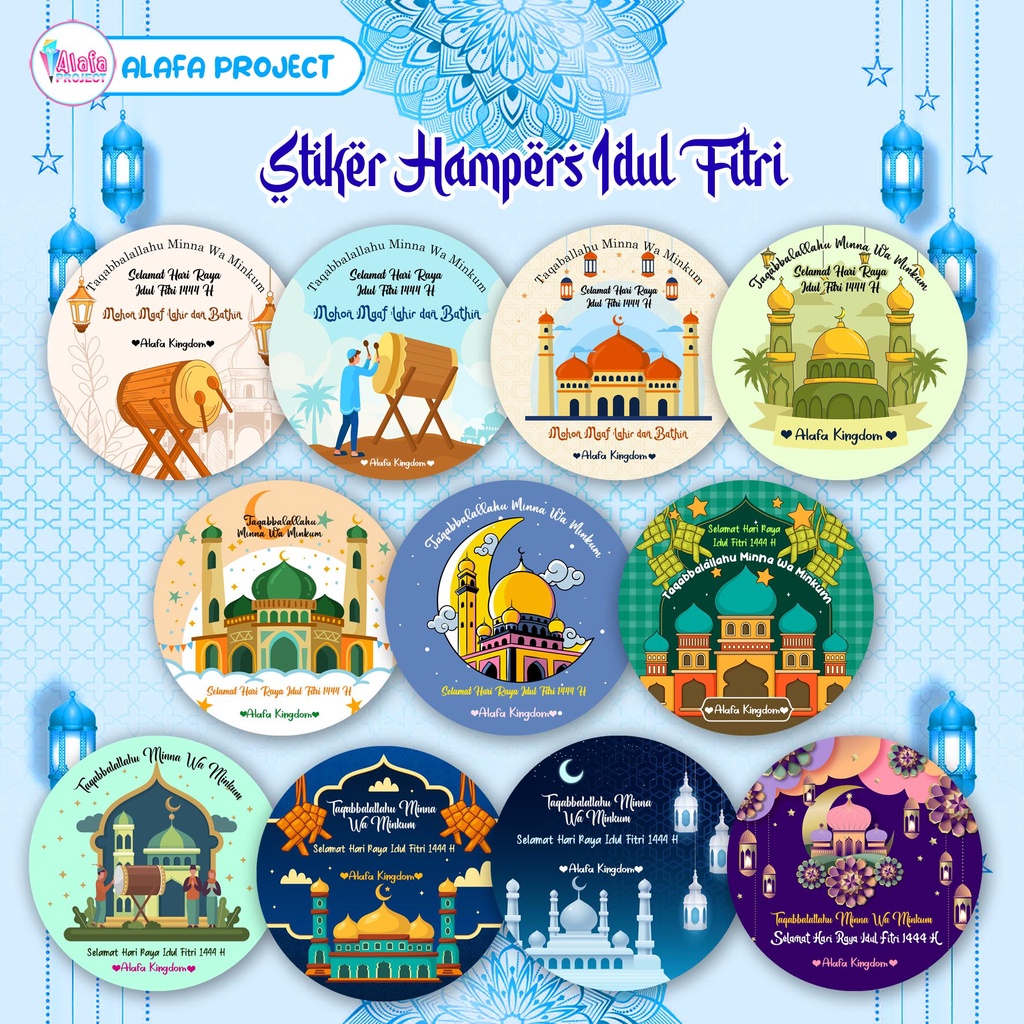 

AlafaProject 045-055 Stiker Hampers Lebaran Idul Fitri | Label Bingkisan Lebaran Custom